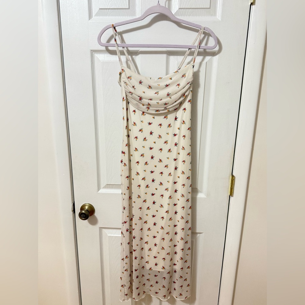 See You Monday Cream Floral Maxi Dress